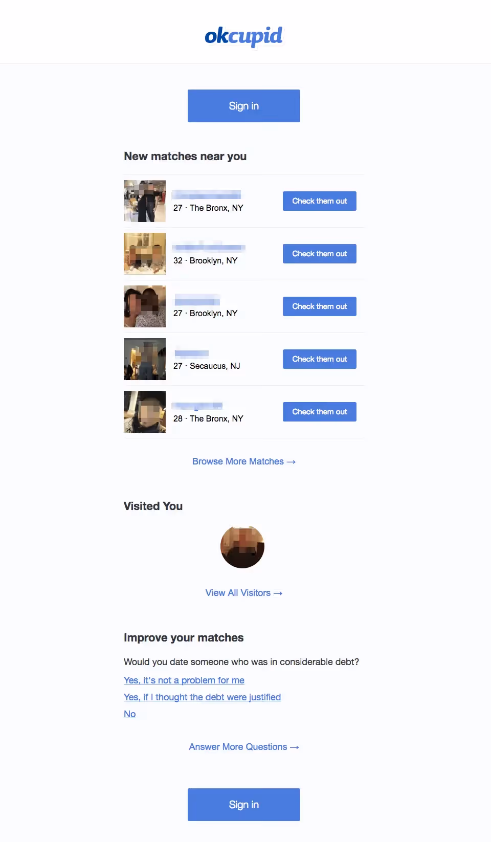 OkCupid match email design