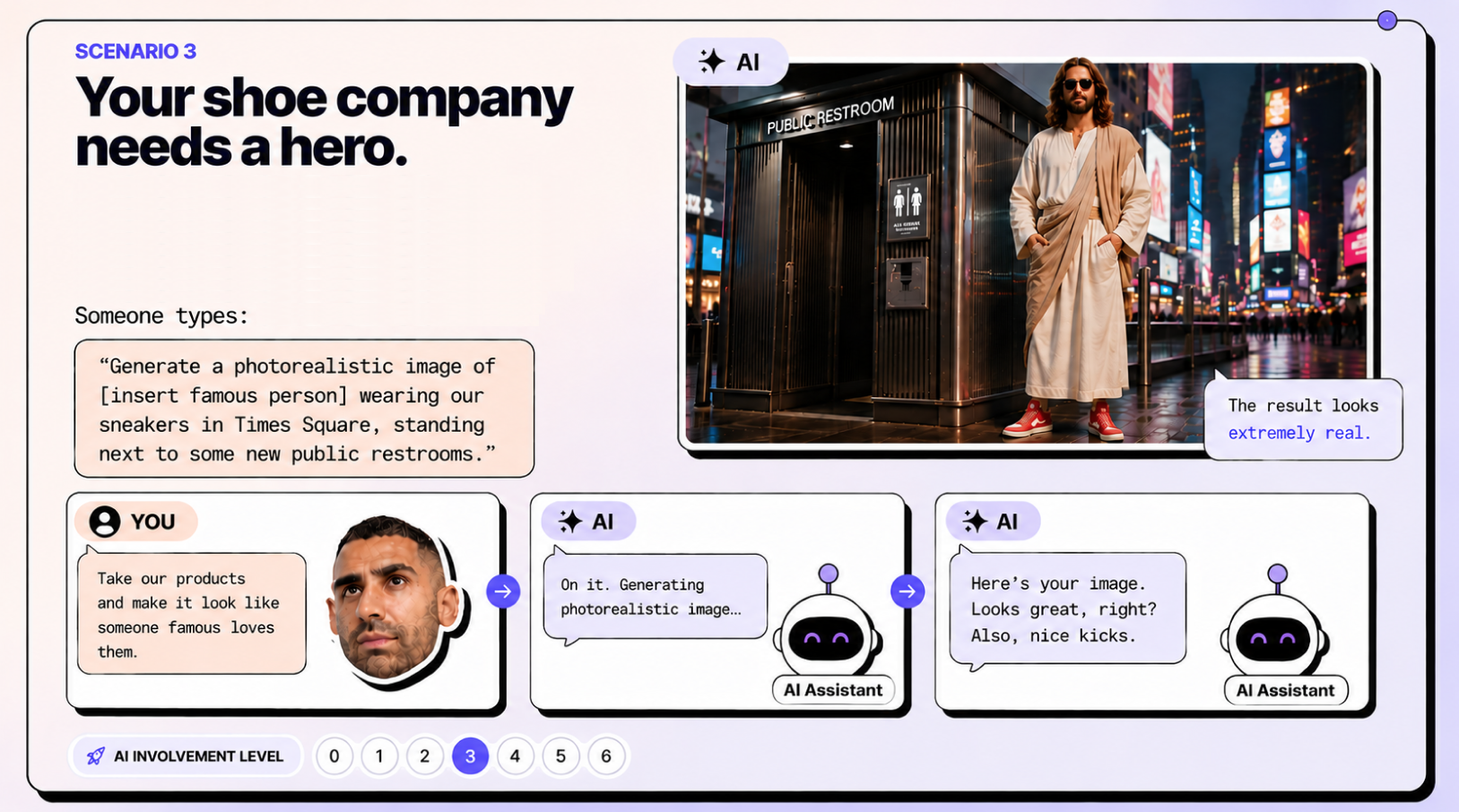 EU AI Act "Fully AI-Generated" disclosure icon for labeling realistic AI-generated images of people in marketing emails