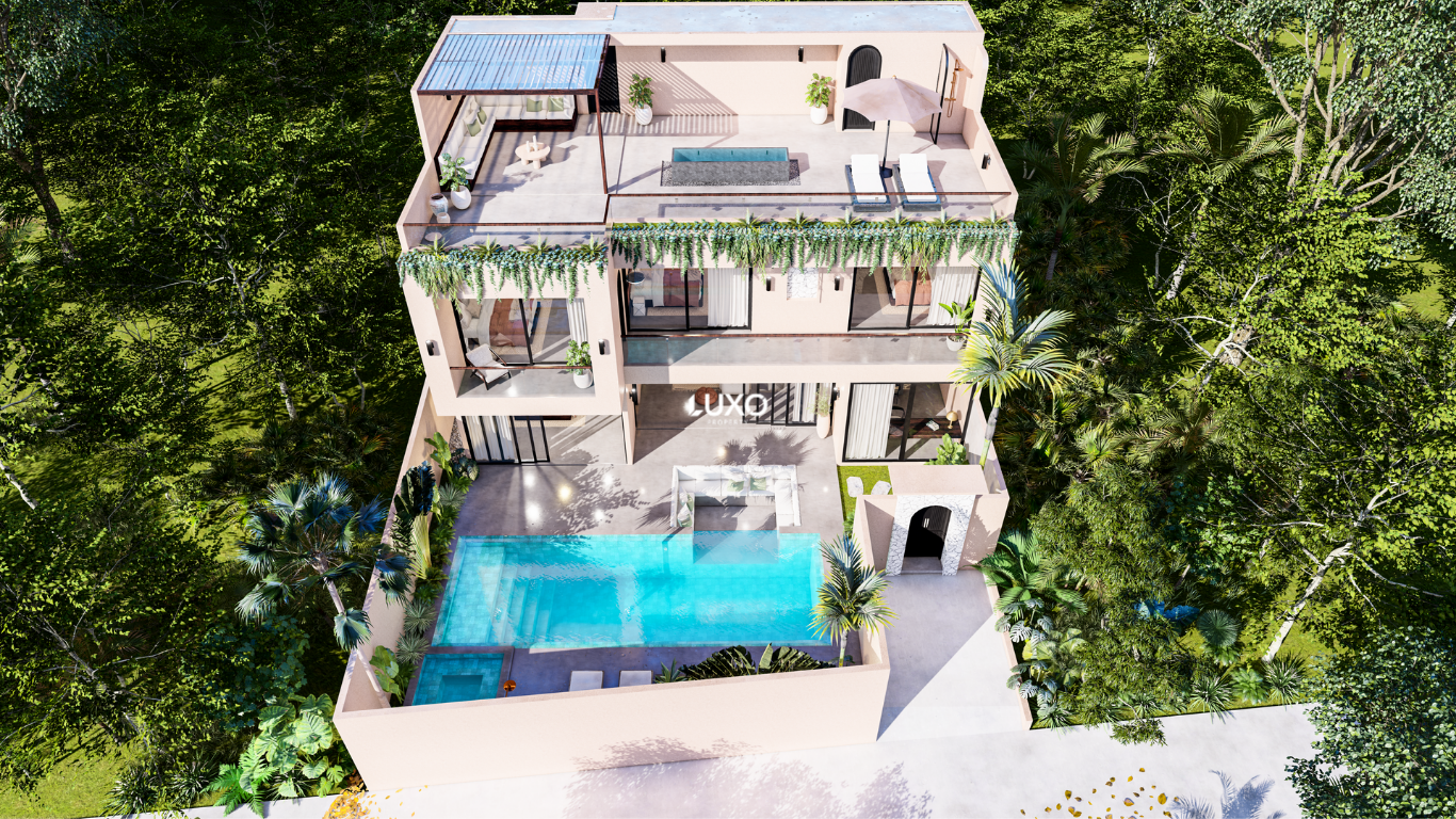 Luxury 4-Bedroom Mediterranean–Scandinavian Residence with Rooftop in Munggu