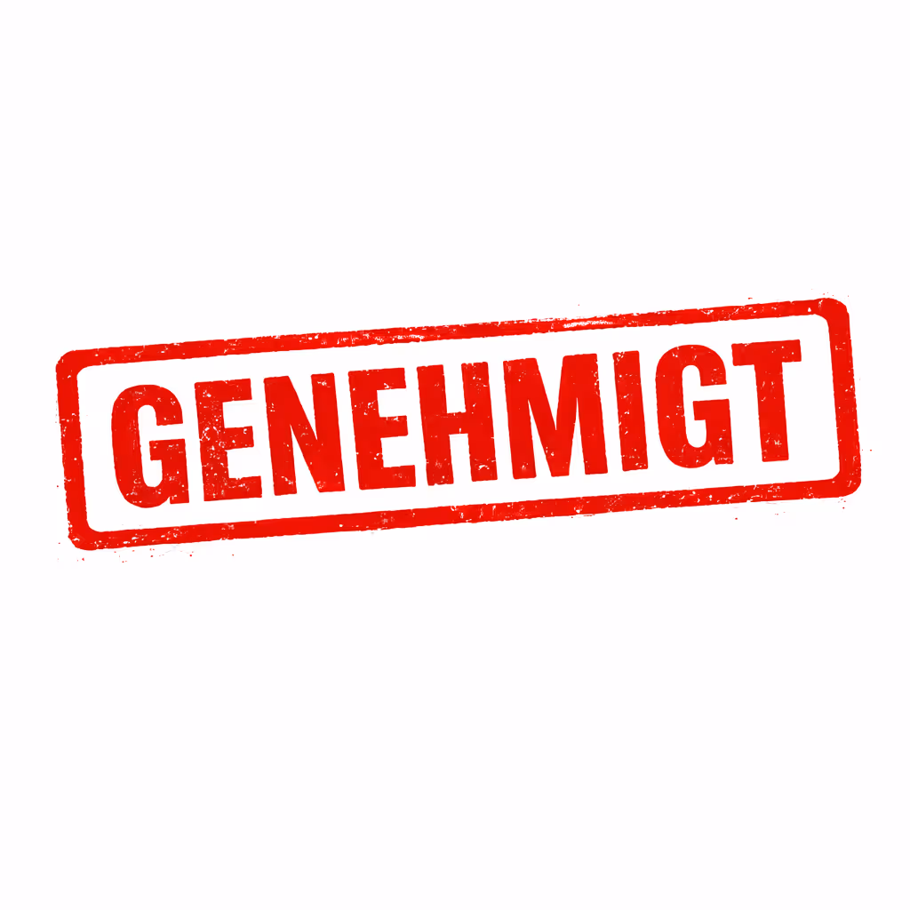Genehmigt Stempelaufdruck auf Weiß