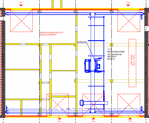 Geplante Multifunktionshalle der ImmoZ eG