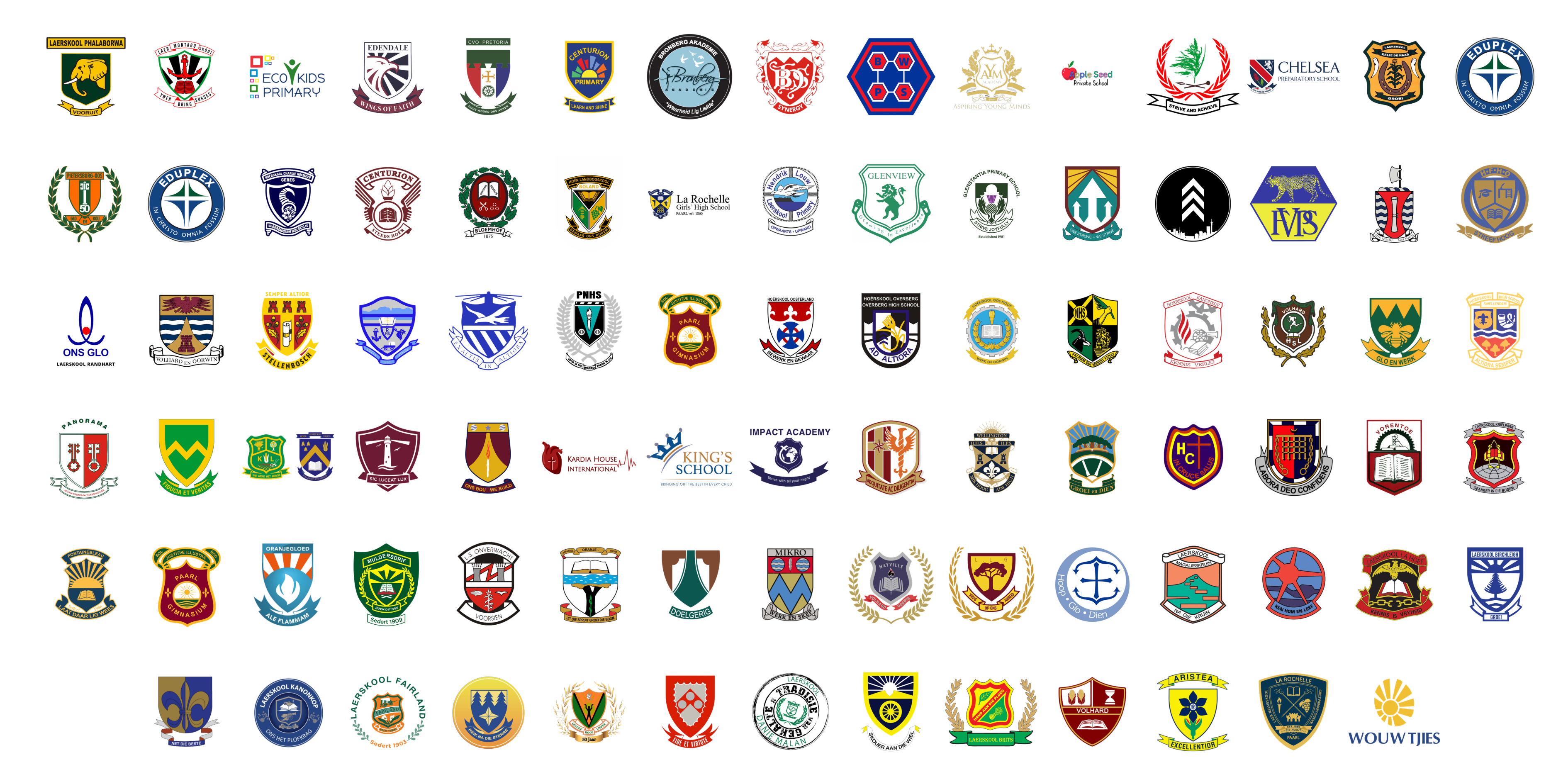 Logos of various schools currently using Sticitt.