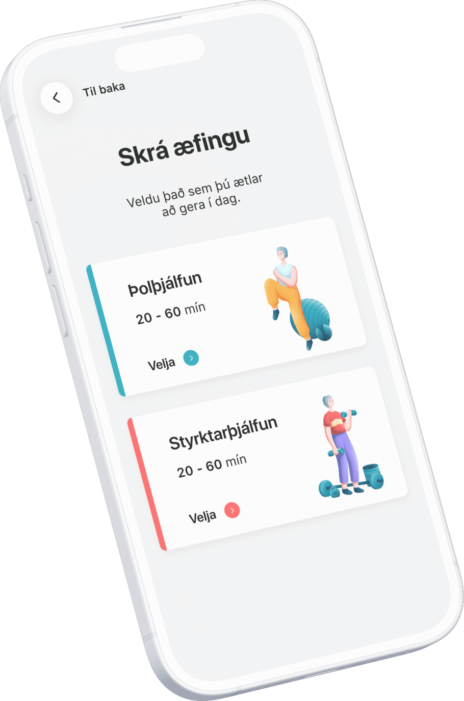 Fyrsta útgáfa af applausn Janus heilsueflingar