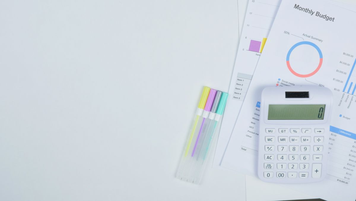 Monthly budget planning on a desk