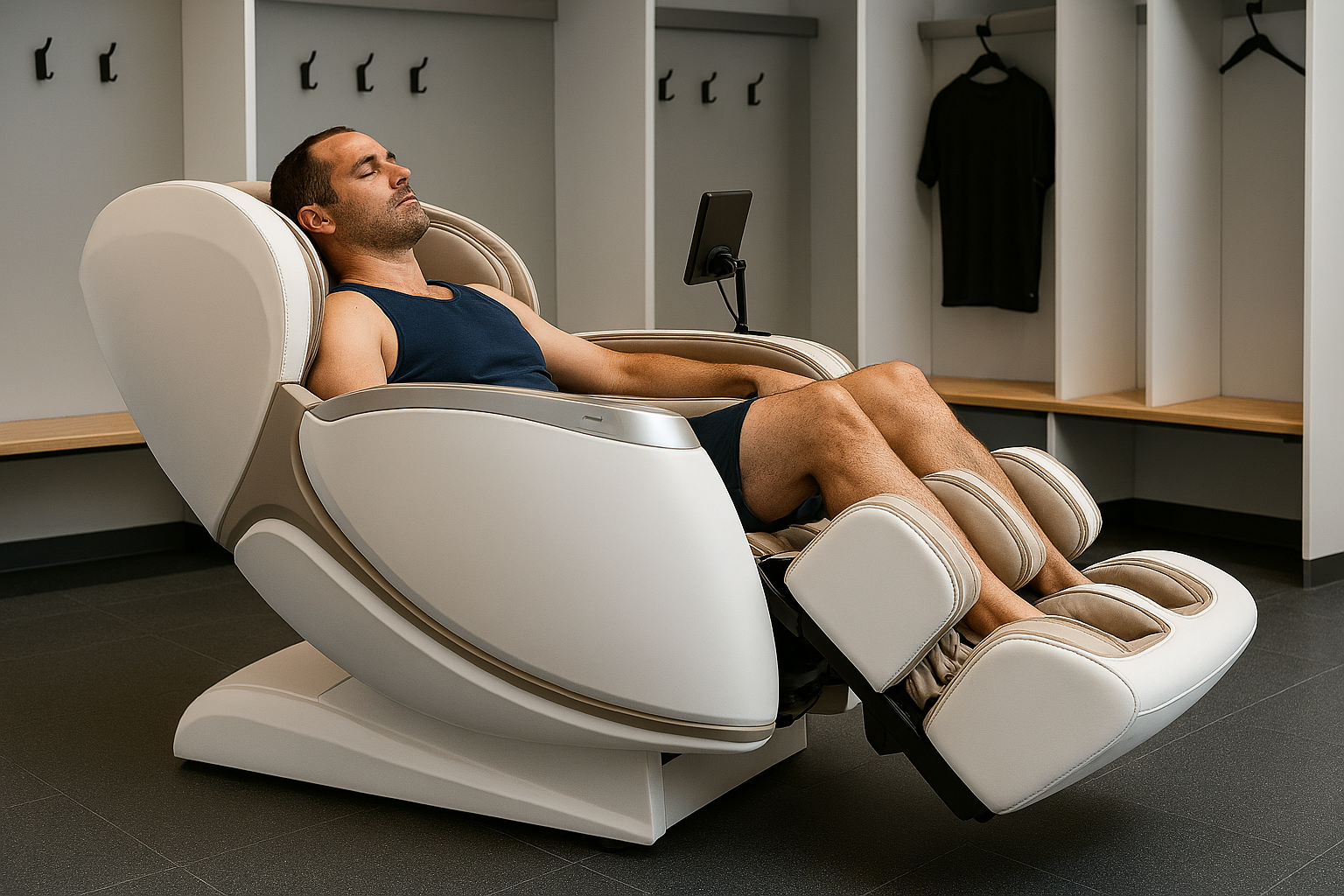 Sportif qui se détend dans un Zen Gravity