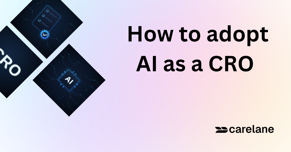 Cover image for a Carelane article on how CROs can adopt AI in clinical trials in a compliant, audit-ready way.