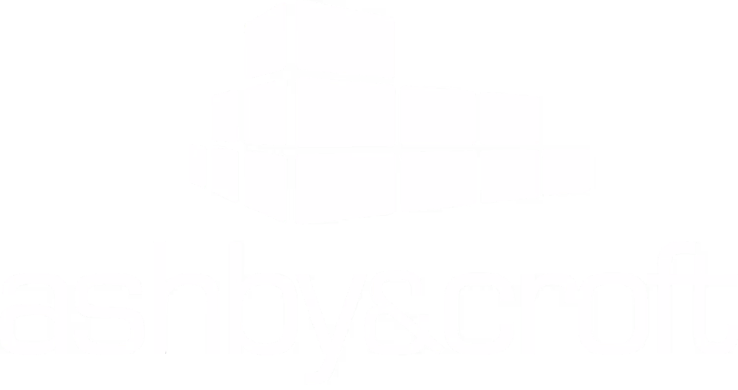 Ashby & Croft company logo with stylized 3D block design above the name.