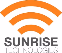 Sunrise Technologies logo with an orange stylized sunrise icon above the company name.