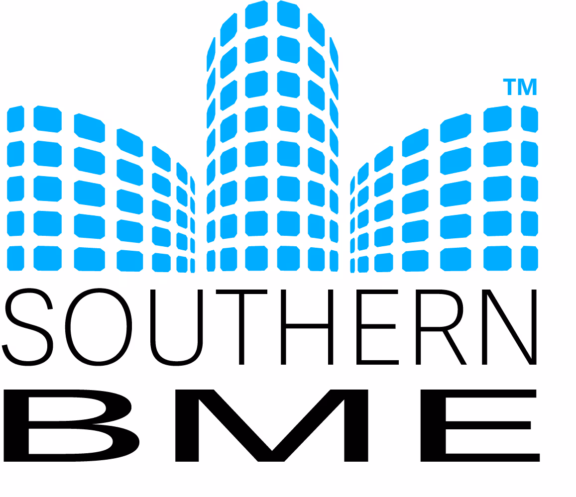 Logo featuring stylized blue buildings above the text 'SOUTHERN BME'.