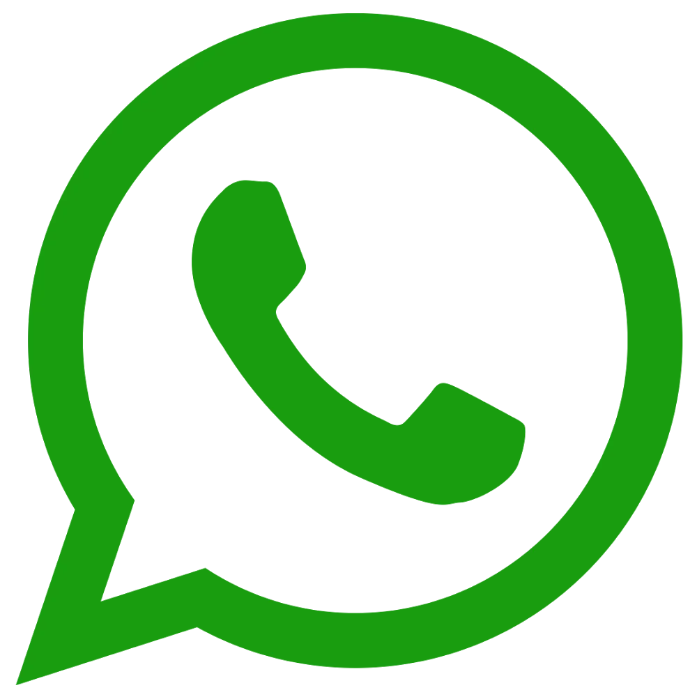WhatsApp logo with a white phone inside a green speech bubble.