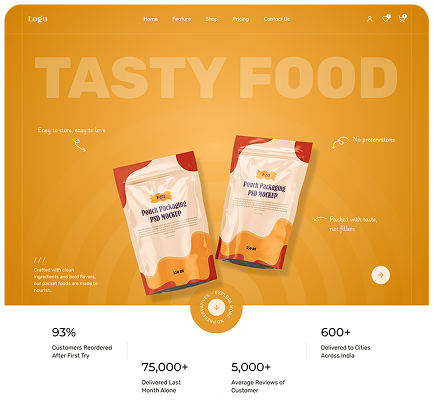 Tasty Food Website created by pager king