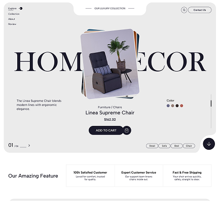 Home Decor website created by pager king