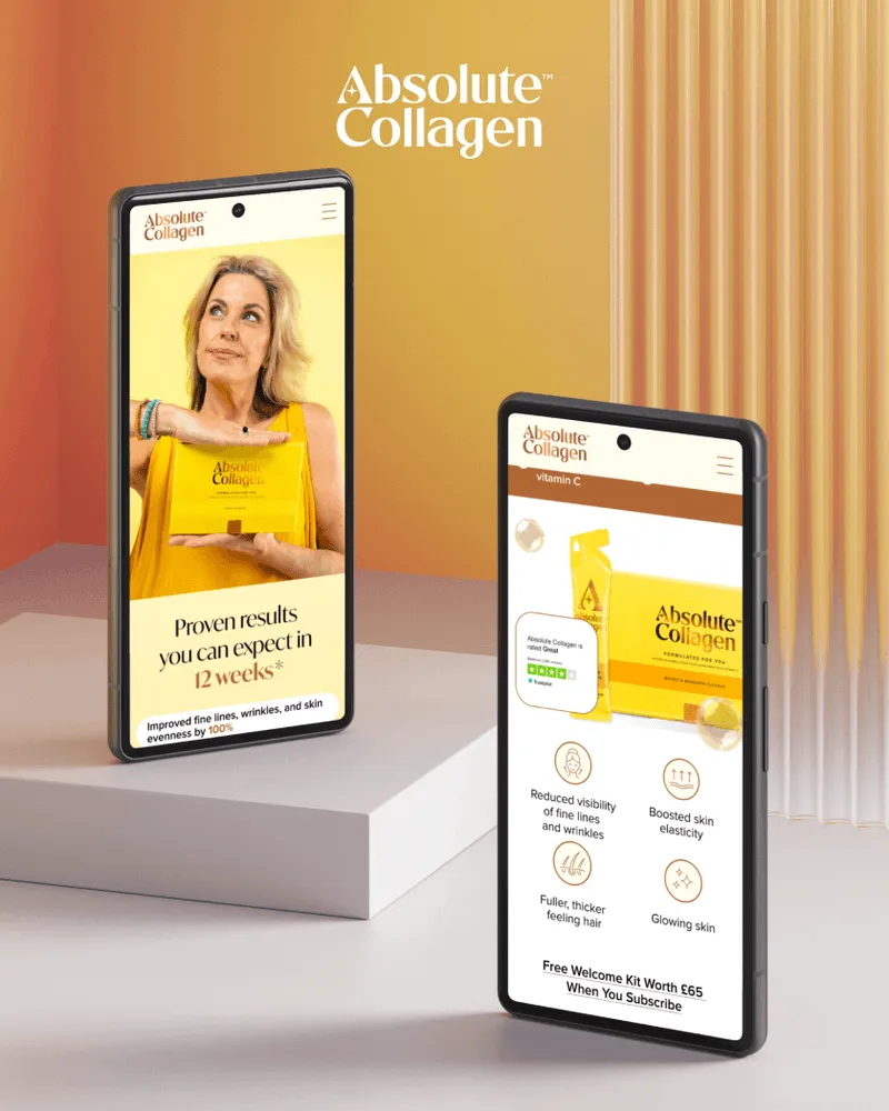 Landing Pages for Absolute Collagen Company - mobile view
