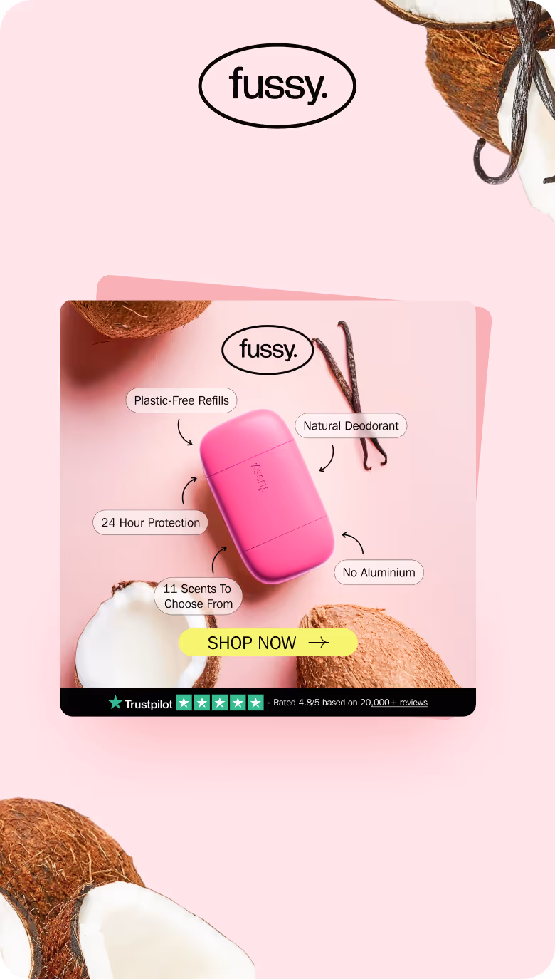 Ad for Fussy Company