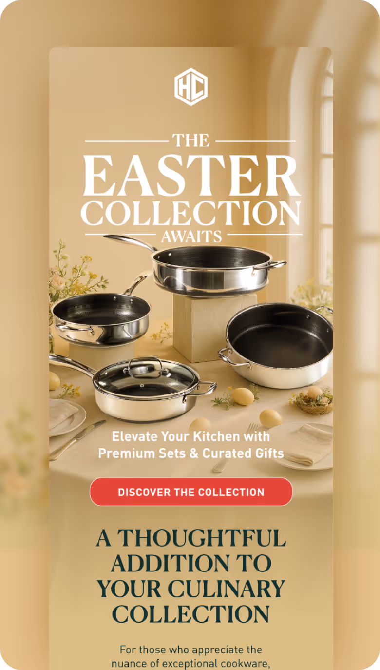 Email design for Easter Collection Company