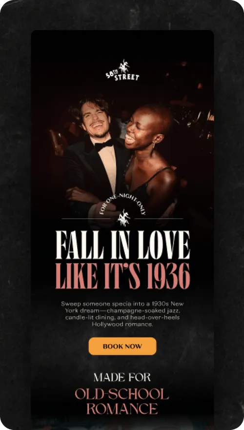 Email design for 50th Street Company