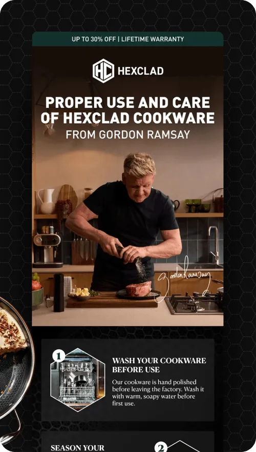 Email design for Hexclad Company