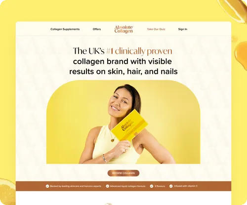 Web design for Absolute Collagen Company