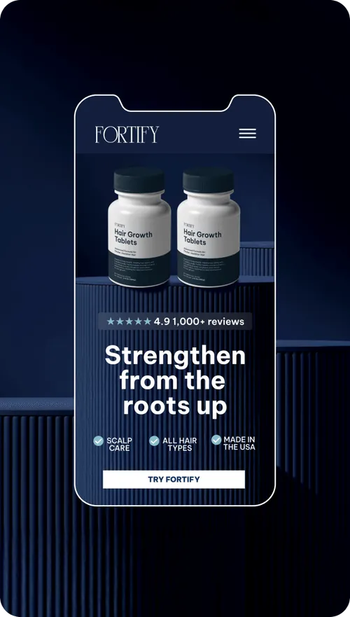 Web design for Fortify Company
