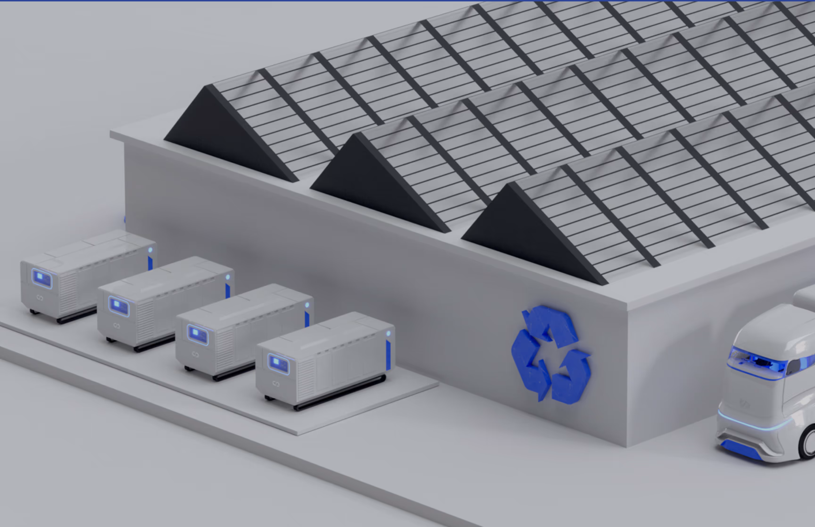 A building with a lot of different types of trucks.