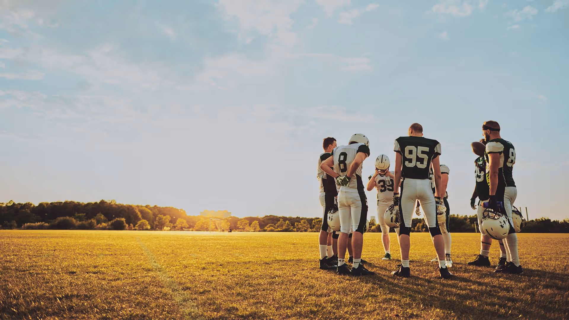 Rugbyveld zonsondergang