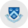 Columbia University shield emblem with three crowns and blue ribbon.
