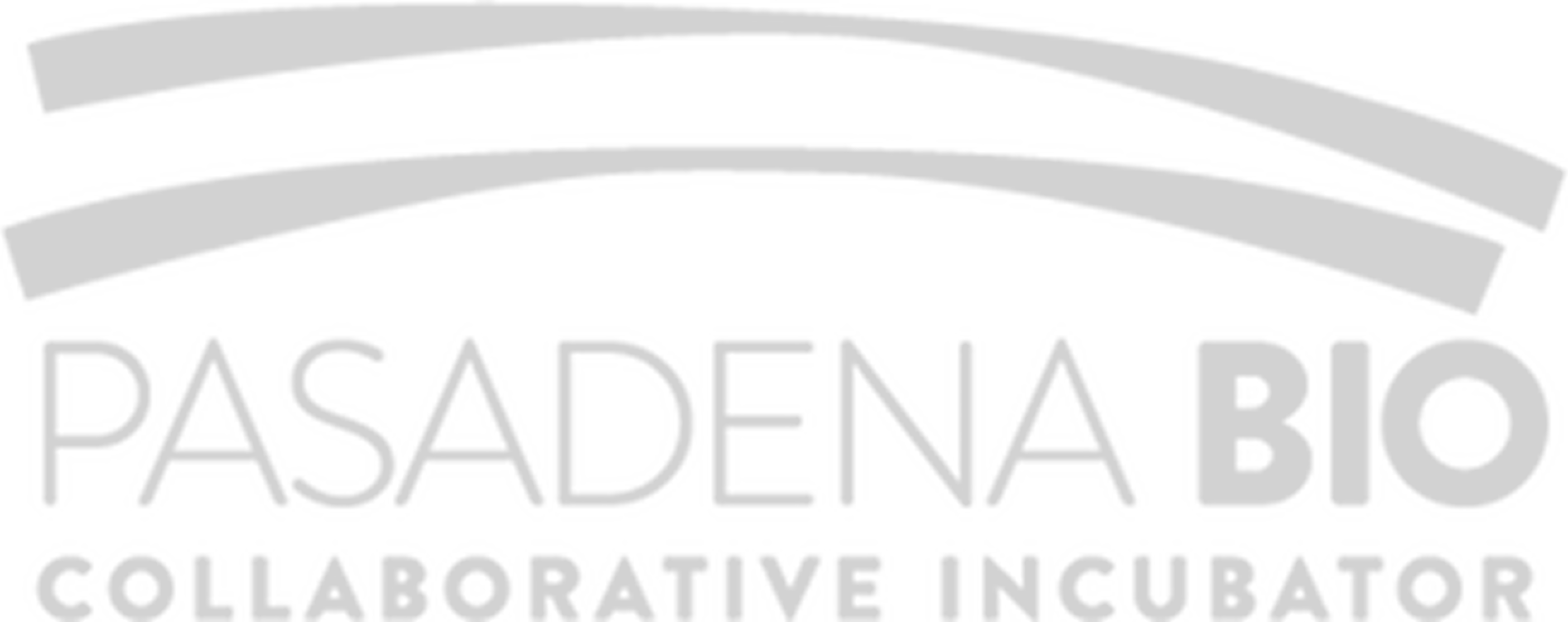Logo with two curved red lines above the word 'PASADENA' in bold letters and 'BIO' below in bold letters.