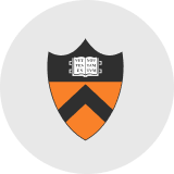 Shield with black chevron and open book with Latin text on orange and black background.