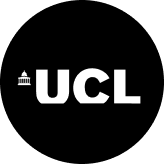UCL logo with a small building icon next to the letters on a black background.