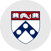 University of Pennsylvania shield emblem with red, white, and blue colors.