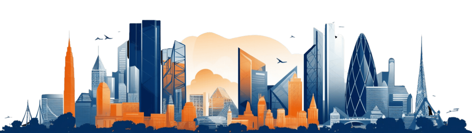 blended London and New York city, cityscape