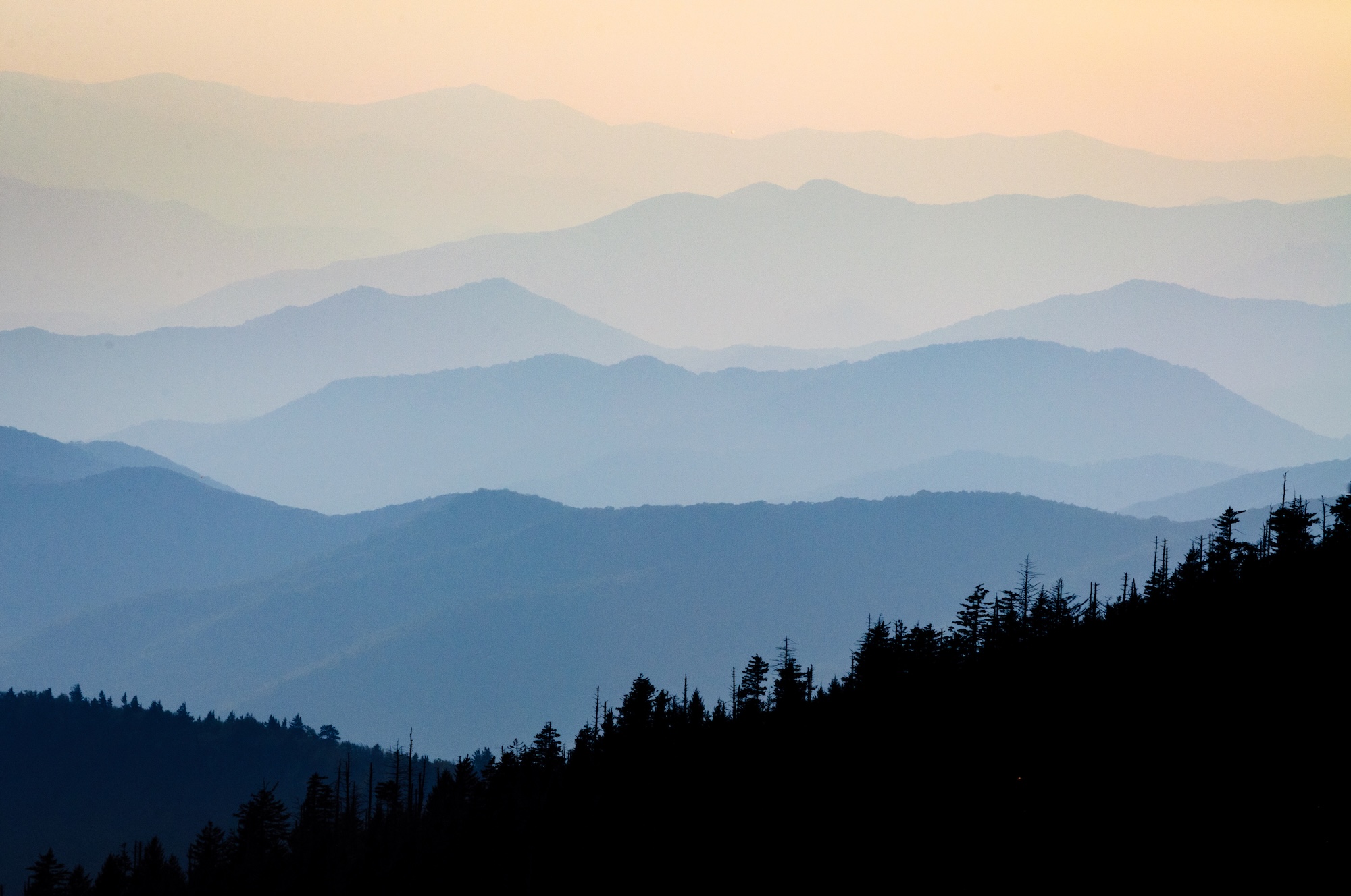 View of the Smoky Mountains in Tennessee