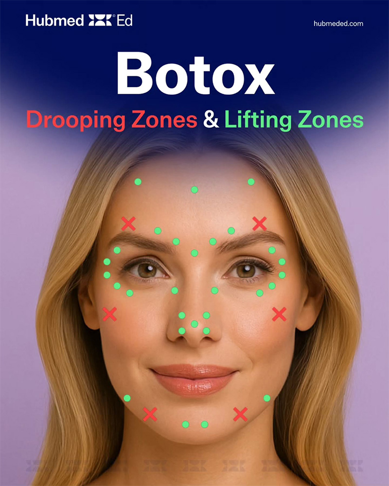 botox drooping and lifting zones