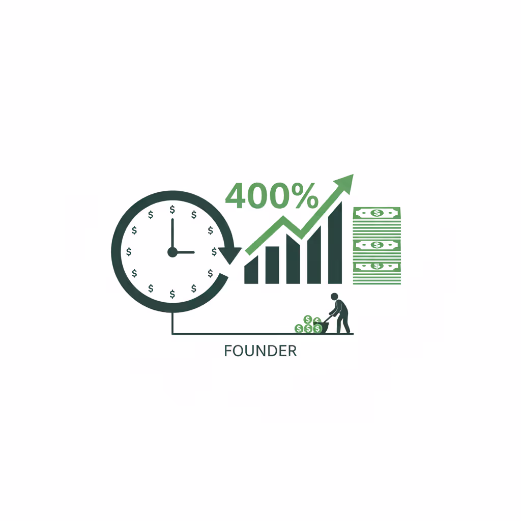 Graphic showing 400% profit growth