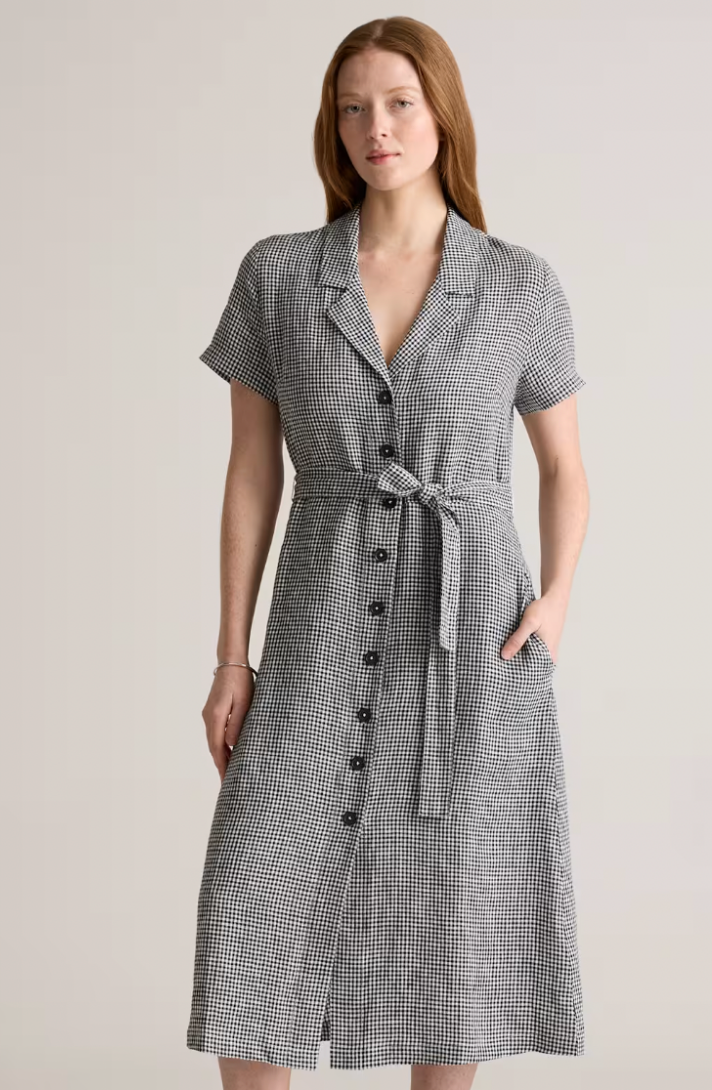 Quince — 100% European Linen Button Front Dress