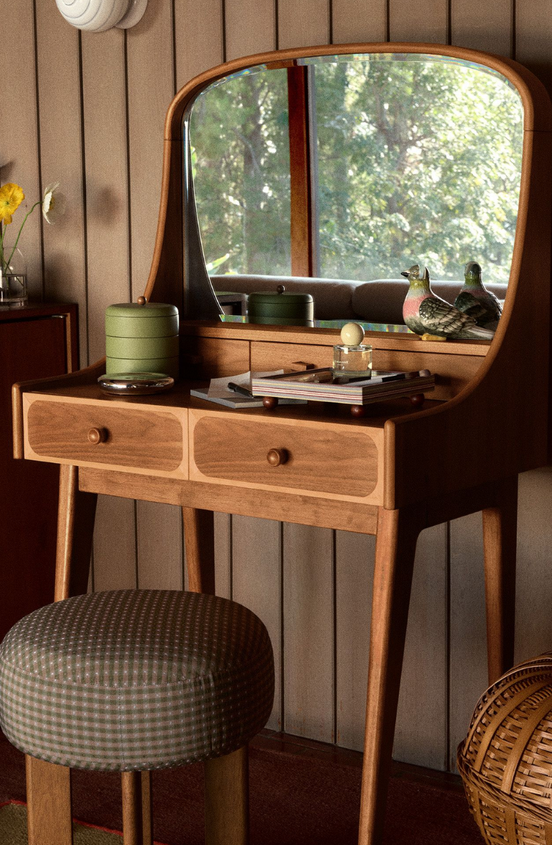 West Elm x Emma Chamberlain - Two-Tone Curved Wood Vanity