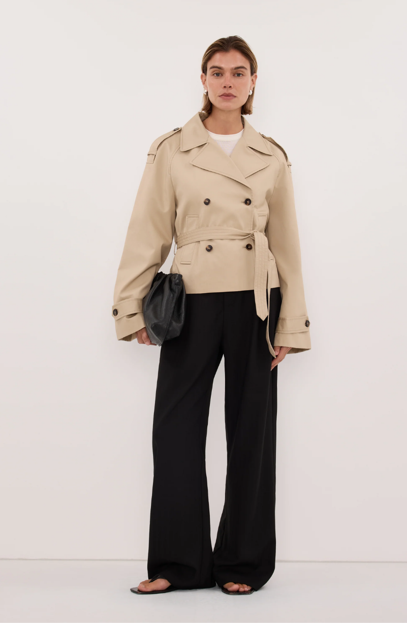 Gabriel Natural Cropped Trench Coat