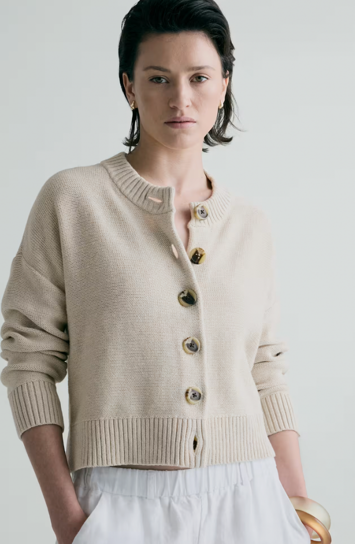 100% Organic Cotton Cropped Cardigan
