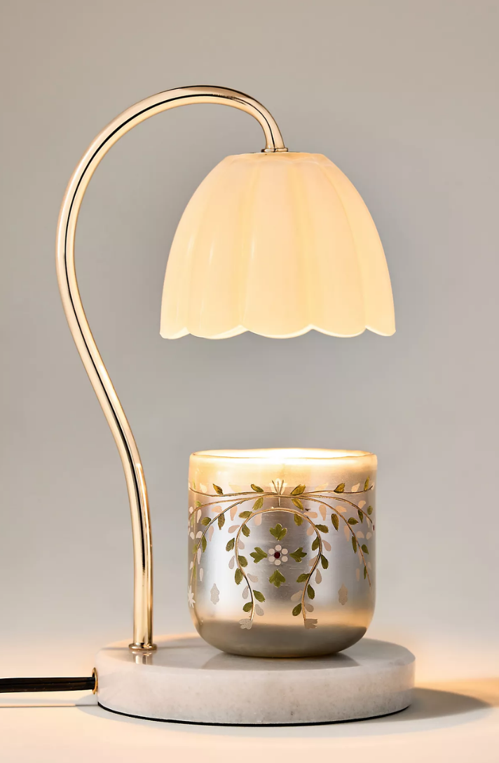 Scalloped Glass Candle Warmer Lamp