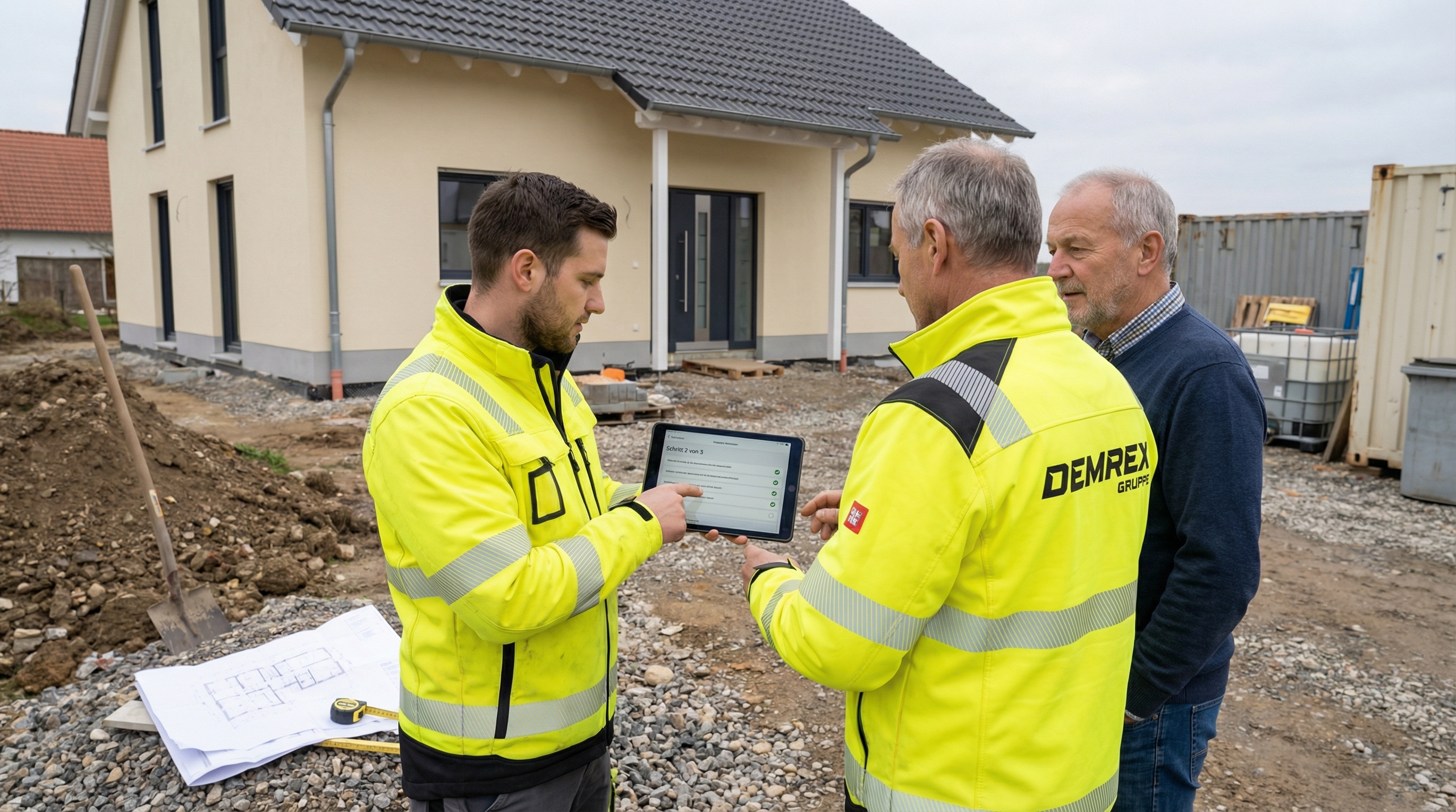 Baustellenbesprechung bei Abbruch- und Erdarbeiten