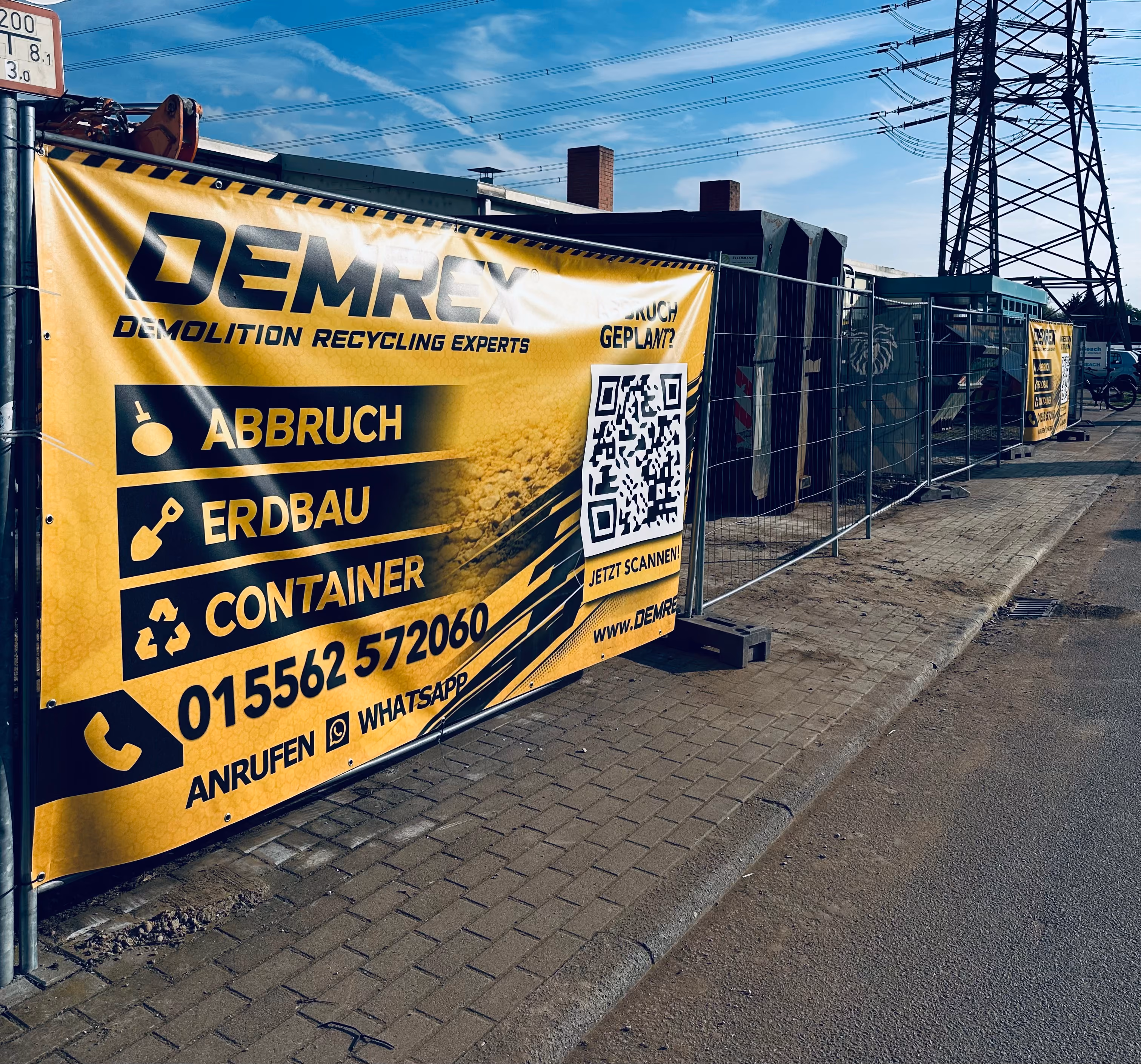 DEMREX Absperrung auf einer Großbaustelle in Heidelberg
