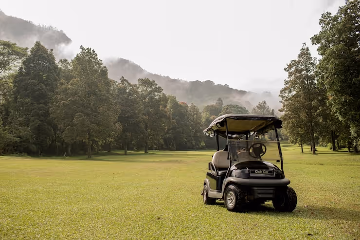 Golf cart parked. Bali. Indonesia