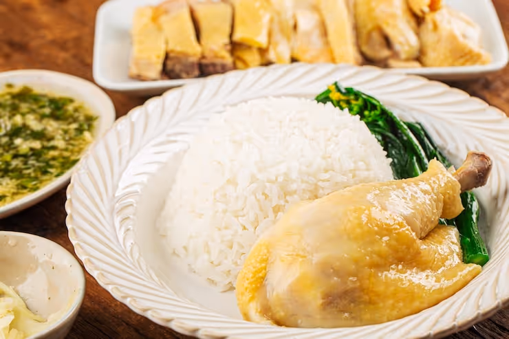 Cooked chicken without makeupChicken rice