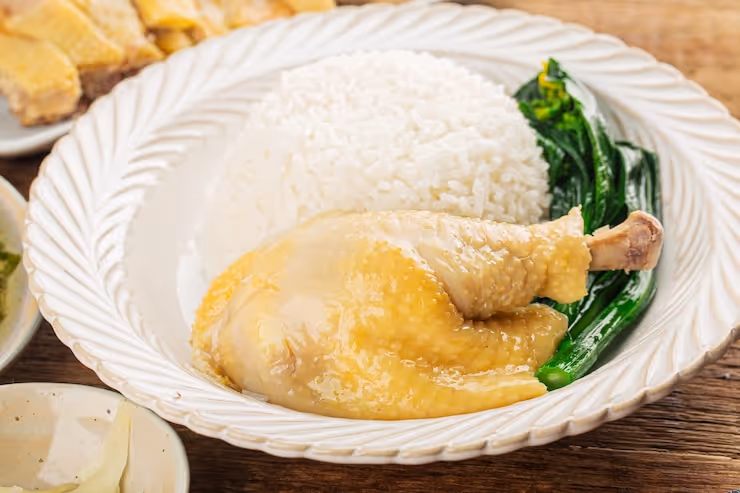 Cooked chicken without makeupChicken rice