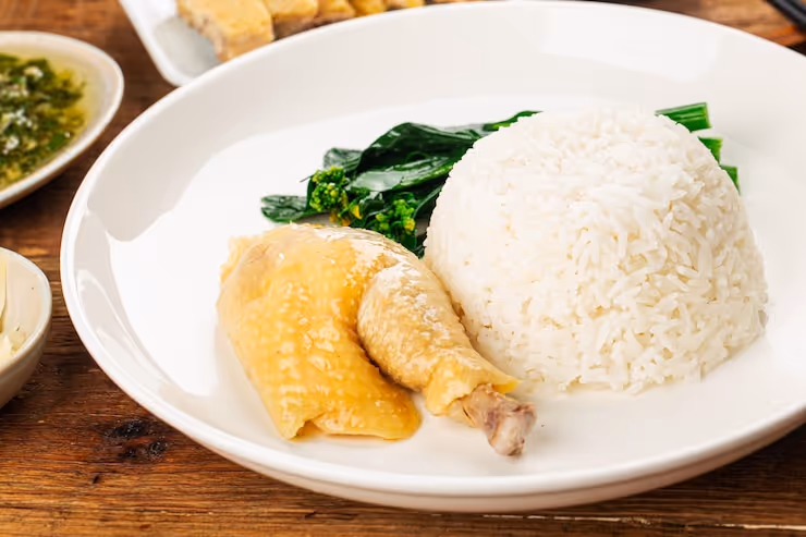 Cooked chicken without makeupChicken rice