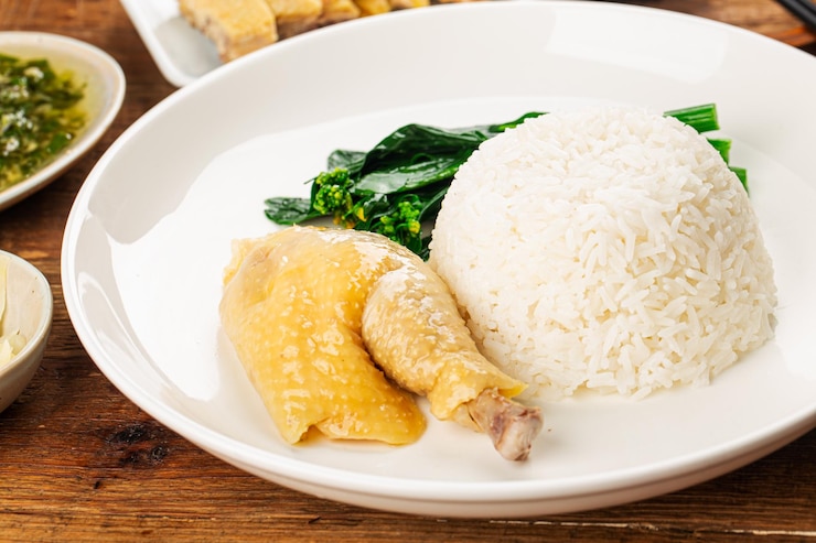 Cooked chicken without makeupChicken rice