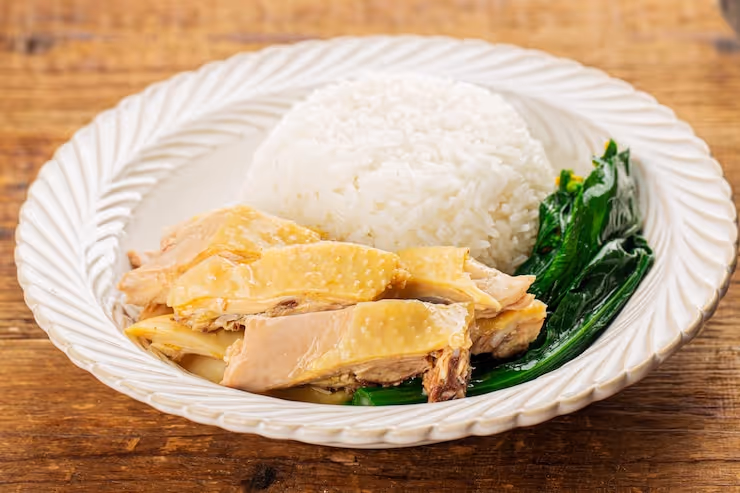 Cooked chicken without makeupChicken rice