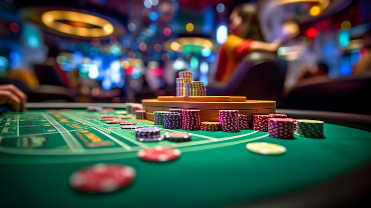 View of game and gambling table at a casino