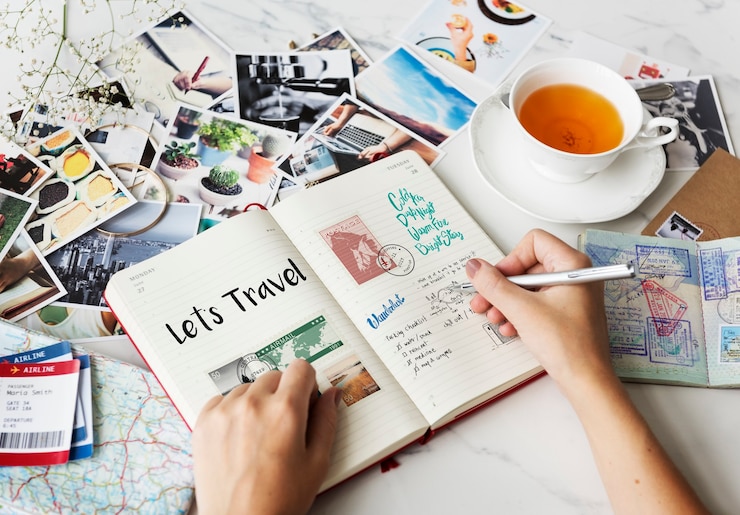 Planning traveling trip notes wanderkust