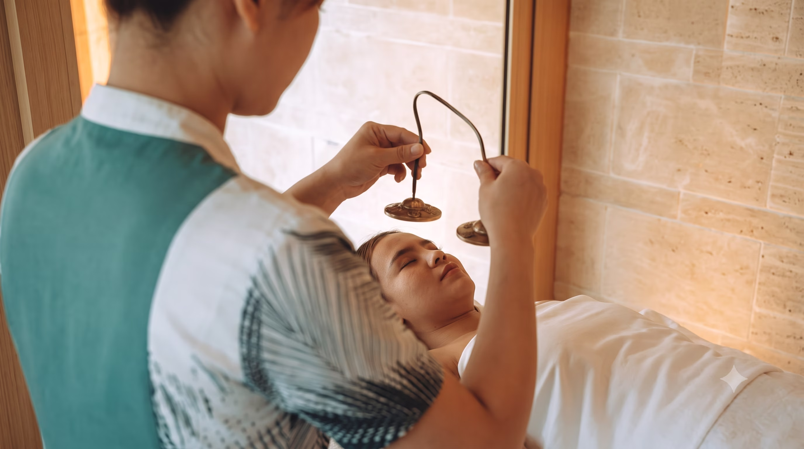 A spa therapist providing a gentle facial treatment in a private room at Downtime Renew.